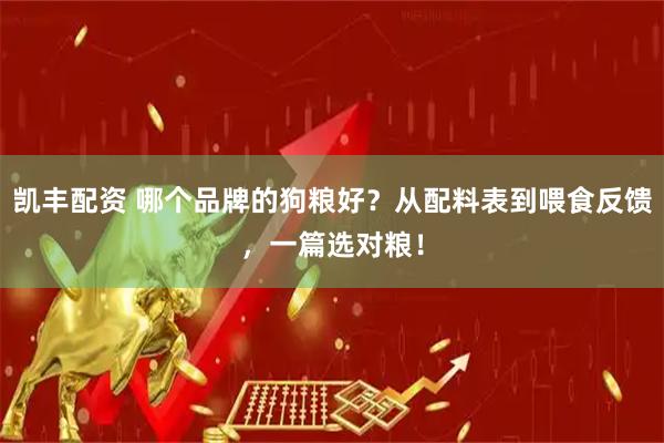 凯丰配资 哪个品牌的狗粮好？从配料表到喂食反馈，一篇选对粮！