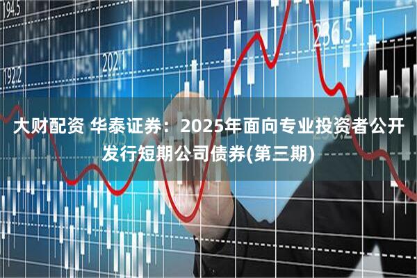 大财配资 华泰证券：2025年面向专业投资者公开发行短期公司债券(第三期)